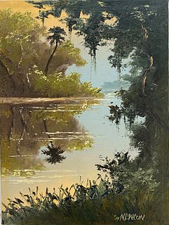 Sam Newton (American, 1948-) Florida Highwayman Painting - Moonlight