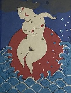 Mayumi Oda (Japanese, 1941-) Woodblock Print