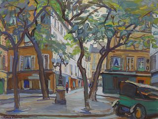 Louis Riou (French, 1893-1958) Paris Square Painting
