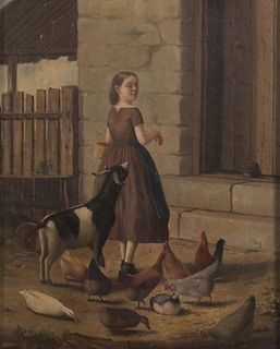 James Long Scudder (Amer, 1836-1881) Oil Painting