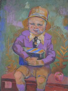 William Sommer (American, 1867-1949) Boy Painting
