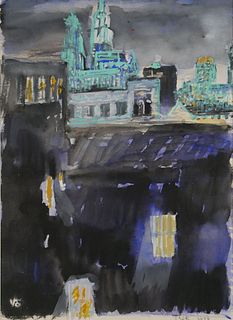 Paul Thek (American, 1933-1988) Cityscape Painting