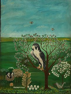 Isidor Pop Wiener (Am. 1885-1970) Falcon Painting