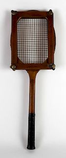 Antique English wooden tennis racket