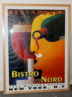 Large scale Bistro du Nord framed poster