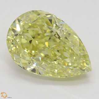 4.30 ct, Natural Fancy Yellow Even Color, VVS1, Pear cut Diamond (GIA Graded), Appraised Value: $160,800 
