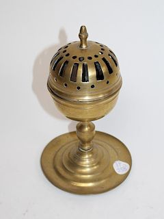 Brass orb form incense burner