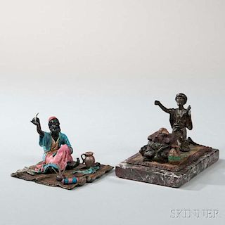 Two Cold-painted Bronze Figures