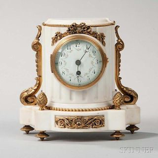 Louis XVI-style Marble and Gilt-bronze Mantel Clock