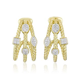 David Yurman Diamond Gold Earrings
