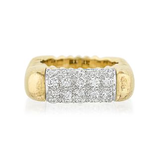 Diamond Gold Square Shank Ring