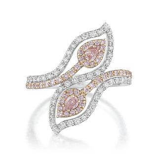 Pink and White Diamond Ring