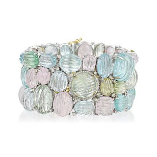 Multi-Colored Beryl and Diamond Bracelet
