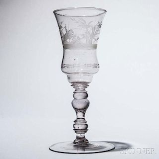 Colorless Glass Toasting Goblet