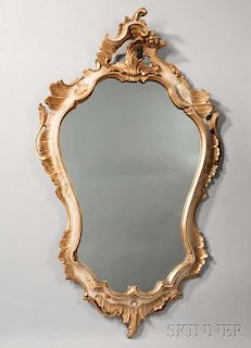 Louis XV-style Giltwood and Painted Mirror