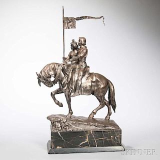 Julius Schmidt-Felling (German, 1895-1930)       Bronze Figure of a Couple on Horseback