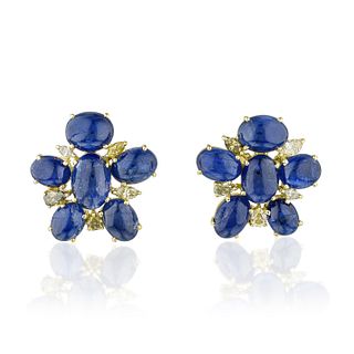 Sapphire and Diamond Earrings, GIA Certified