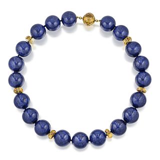 Lapis Lazuli and Citrine Necklace