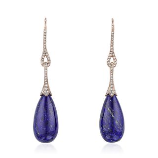 Lapis Lazuli and Diamond Earrings