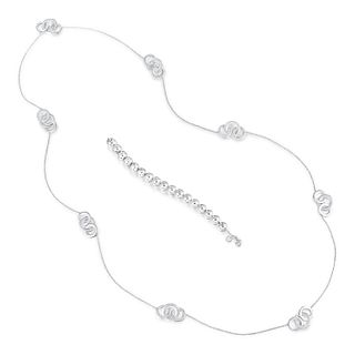 Tiffany &amp; Co. Interlocking Circle Motif 1837 Collection Necklace and Silver Bead Bracelet