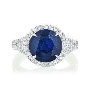 Burma Unheated Sapphire and Diamond Ring, GIA Certified