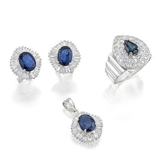 Group of Sapphire and Diamond Jewelry