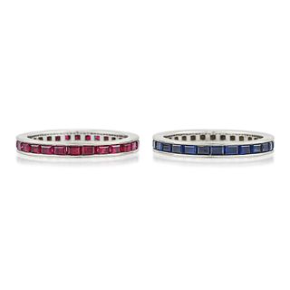 Group of Ruby and Sapphire Bands