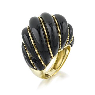 Carved Black Onyx Ring
