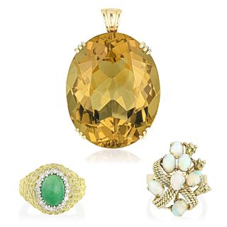 Group of Multi-Gemstone and Diamond Jewelry