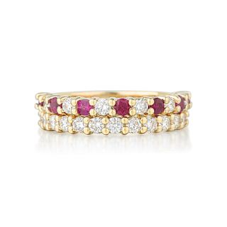 Diamond Ring and Ruby and Diamond Ring