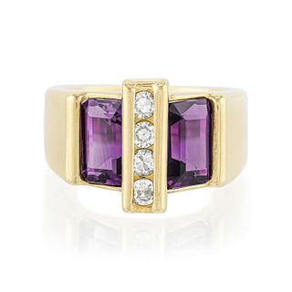 Poincot Amethyst and Diamond Ring