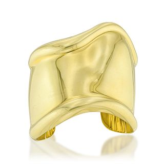 Tiffany &amp; Co. Elsa Peretti Medium Silver Bone Cuff with After-market Gold Plating