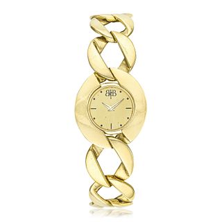 Boris LeBeau Ladies' Curb Link Watch in 18K Gold