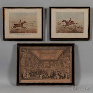 Three Framed English Prints:      Henry Alken (British, 1785-1851), Two Prints from Hunting Recollections