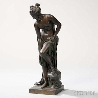 After Gabriel-Christophe Allégrain (French, 1710-1795)       Bronze Figure of a Bather (La Baigneuse)