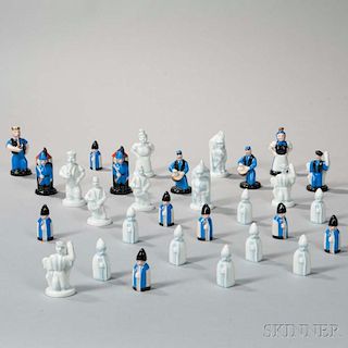 Assorted Herend Painted Porcelain Chess Set Pieces