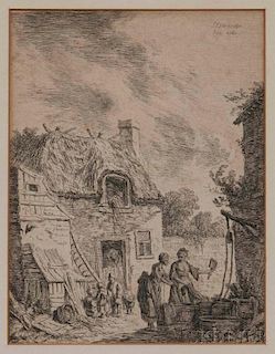 Franz Edmund Weirotter (Austrian, 1730-1771)      Two Laundresses Before a Peasant Cottage