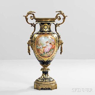 Sevres-Style Porcelain Floor Vase