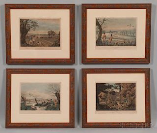 Robert Havell Jr. (British/American, 1793-1878)      Set of Four British Shooting Prints:  Partridge, Snipe, Pheasant
