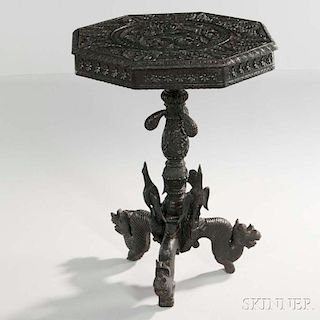 Anglo-Indian Carved Hardwood Center Table