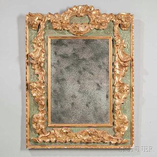 Louis XV-style Painted and Parcel-giltwood Mirror