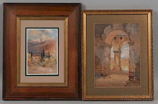 Two Grand Tour Watercolors:      William Alister MacDonald (British, 1861-c. 1948), Como, 1910