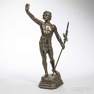 After Louis Domenech (act. France, 19th/20th Century)       Bronze Figure of a Man with a Spear