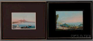 Italian School, 19th/20th Century      Two Framed Views of the Bay of Naples
