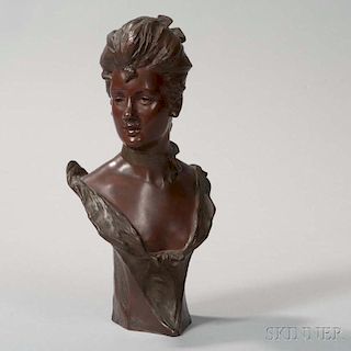 After Georges van der Straeten (act. France/Belgium, 1856-1928)       Bronze Bust of a Woman