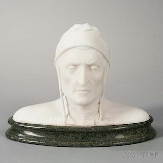 Continental School, 19th Century       Marble Bust of Dante