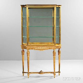 Louis XVI-style Giltwood Display Cabinet