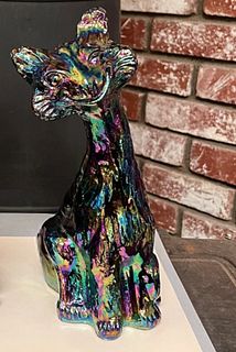 Fenton Signed Carnival tall Alley Cat