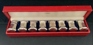 Cartier Signed Sterling salt & pepper shakers with box 8