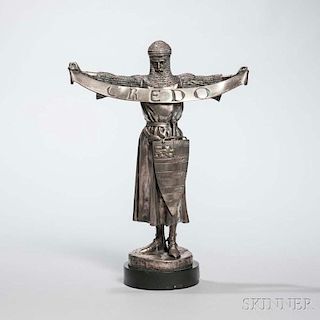 After Emmanuel Fremiet (French, 1824-1910)       Barbedienne Silvered Bronze Figure of Credo